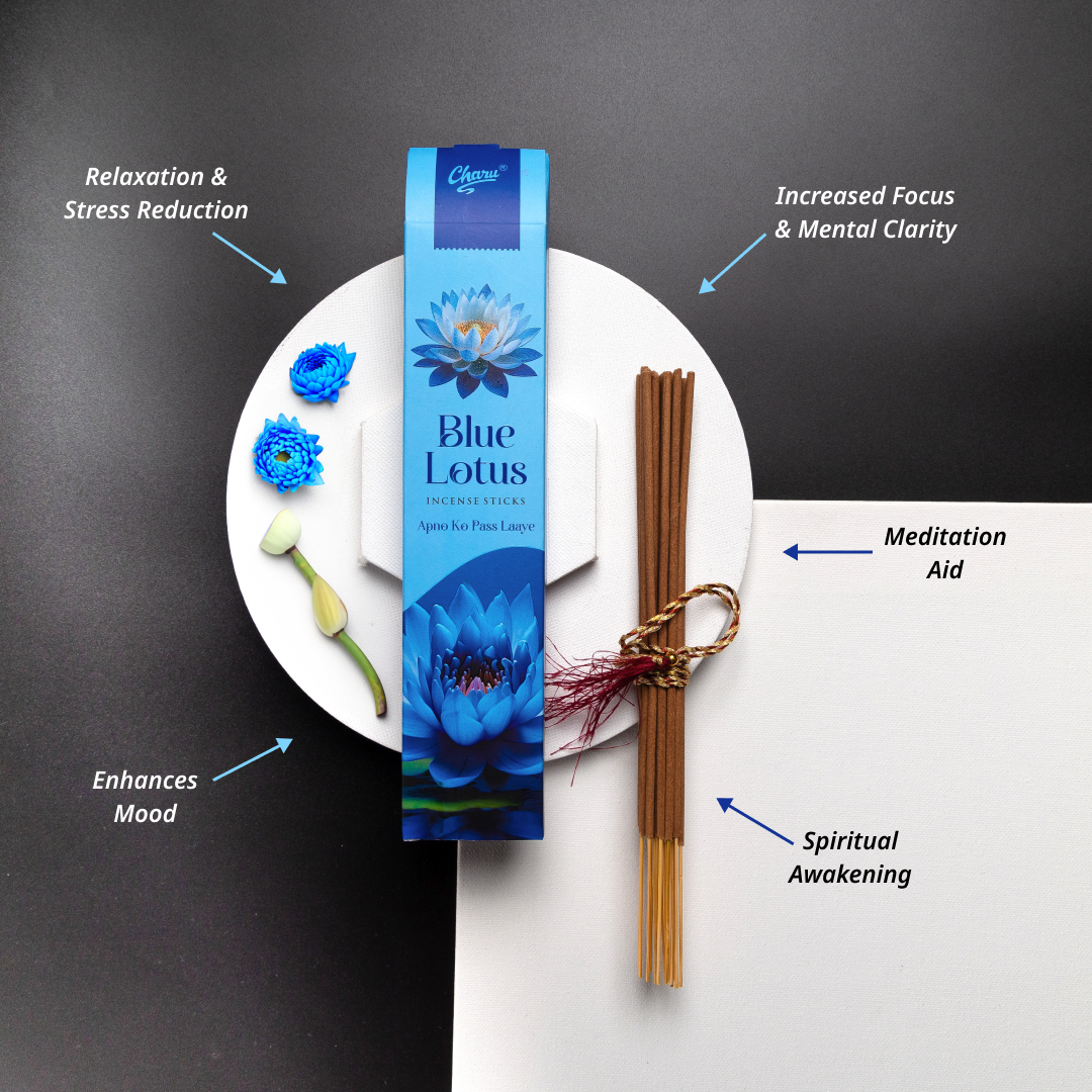 Natural Blue Lotus Incense Sticks- (Pack of 51 sticks)
