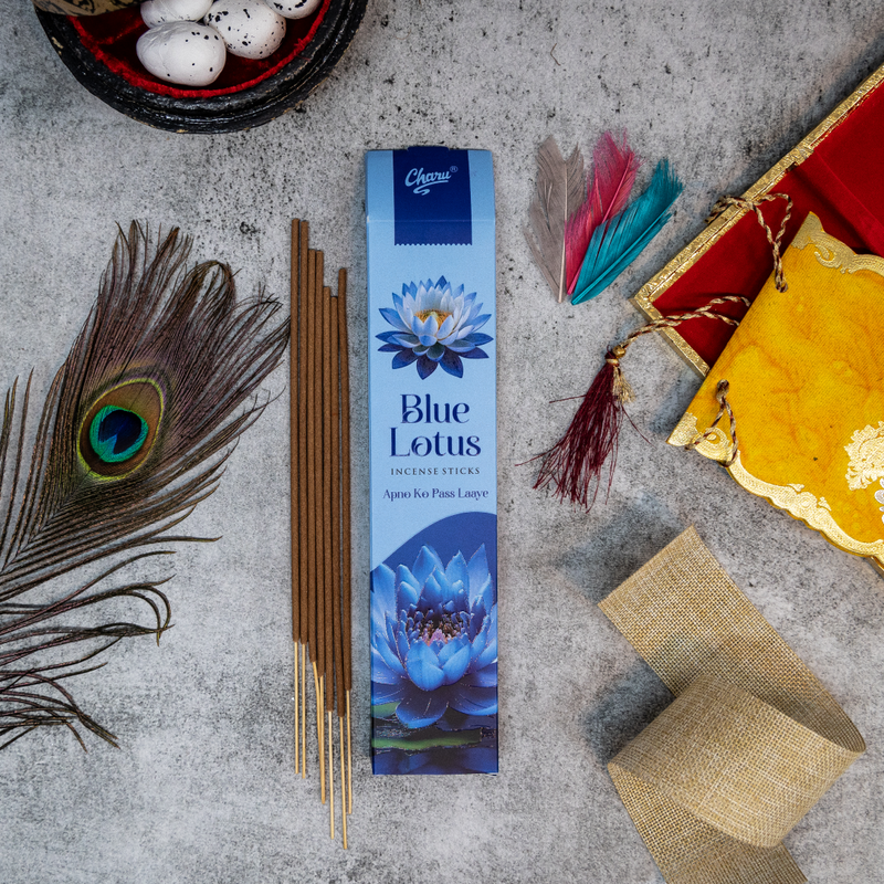 Natural Blue Lotus Incense Sticks- (Pack of 51 sticks)