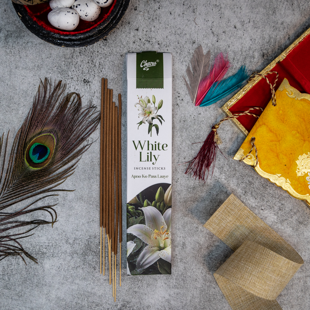 Natural White Lily Incense Sticks (Pack of 51 sticks)