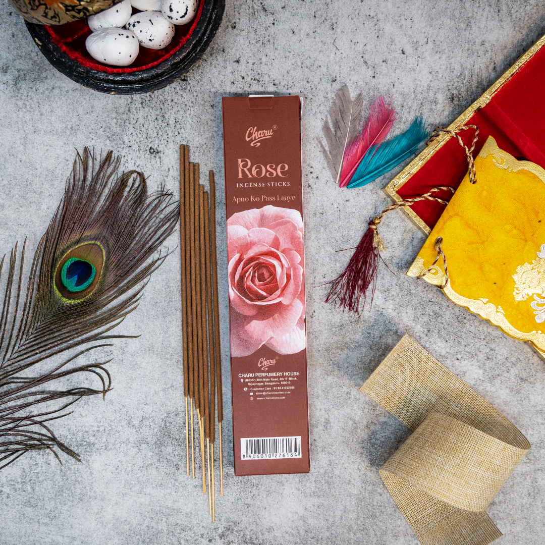 Natural Rose Incense Sticks (Pack of 51 sticks)