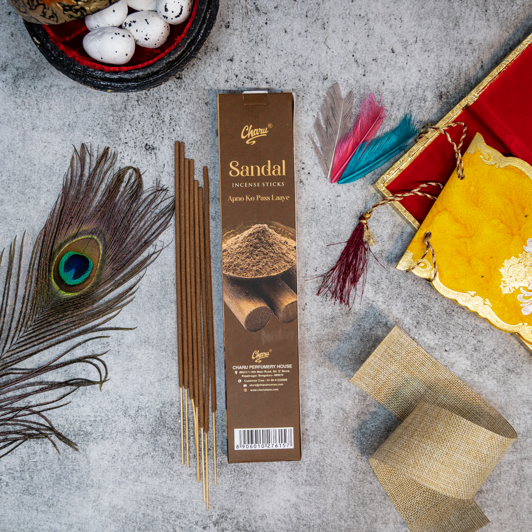 Natural Sandal Incense Sticks(Pack of 51 sticks)