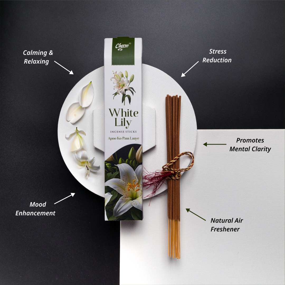 Natural White Lily Incense Sticks (Pack of 51 sticks)