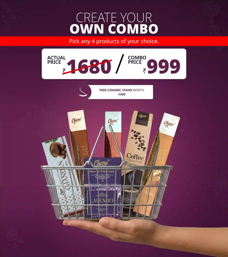 create your own incense combo offer with 4 premium fragrance products at discounted price.