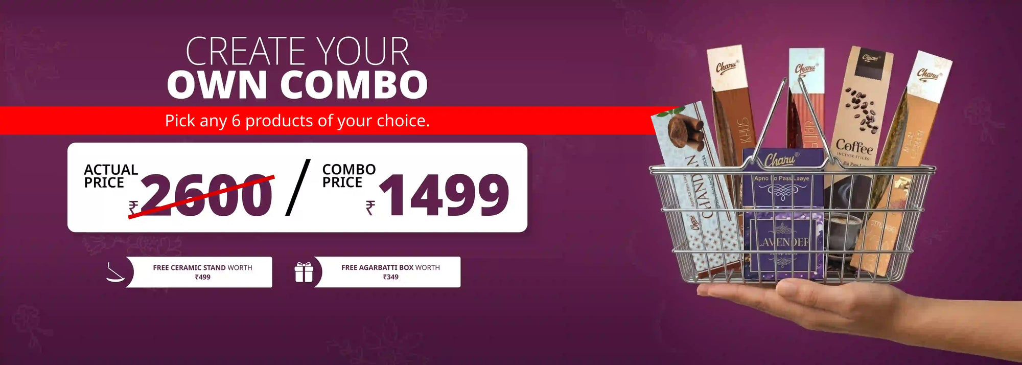 create your own incense combo offer with 6 premium fragrance products at discounted price