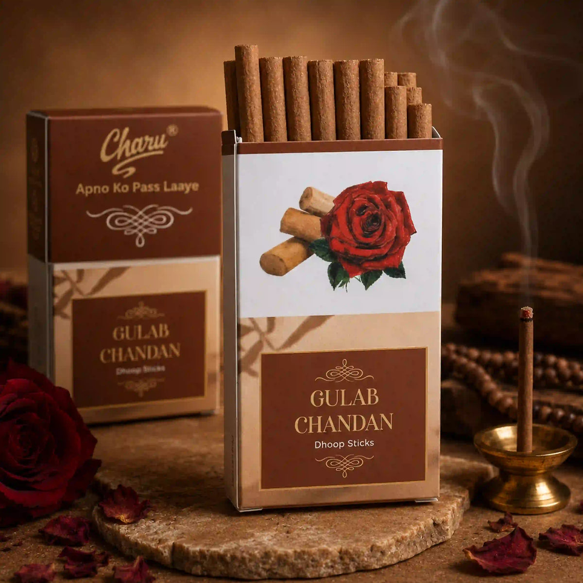 Gulab Chandan Dhoop Sticks (Pack of 27 Sticks)