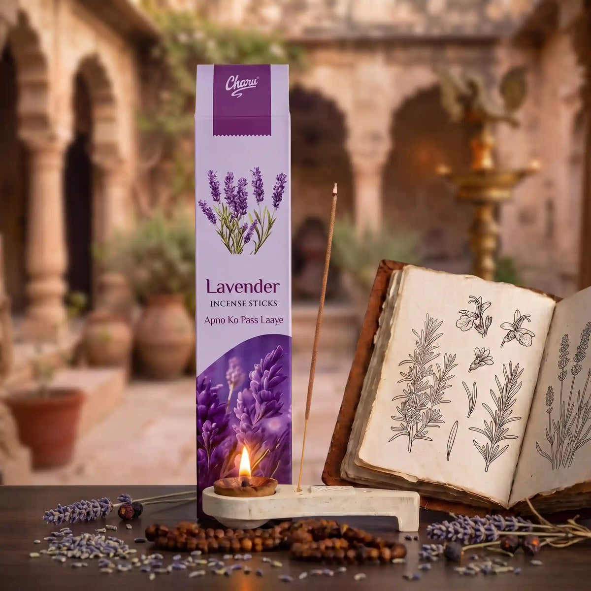 Natural Lavender Incense Sticks (Pack of 51 sticks)